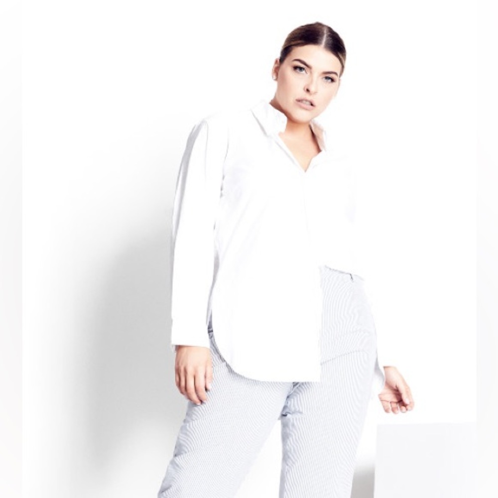 NWT! City Chic Refinity - Tosca Oversized Tunic Shirt — White, L (20W)